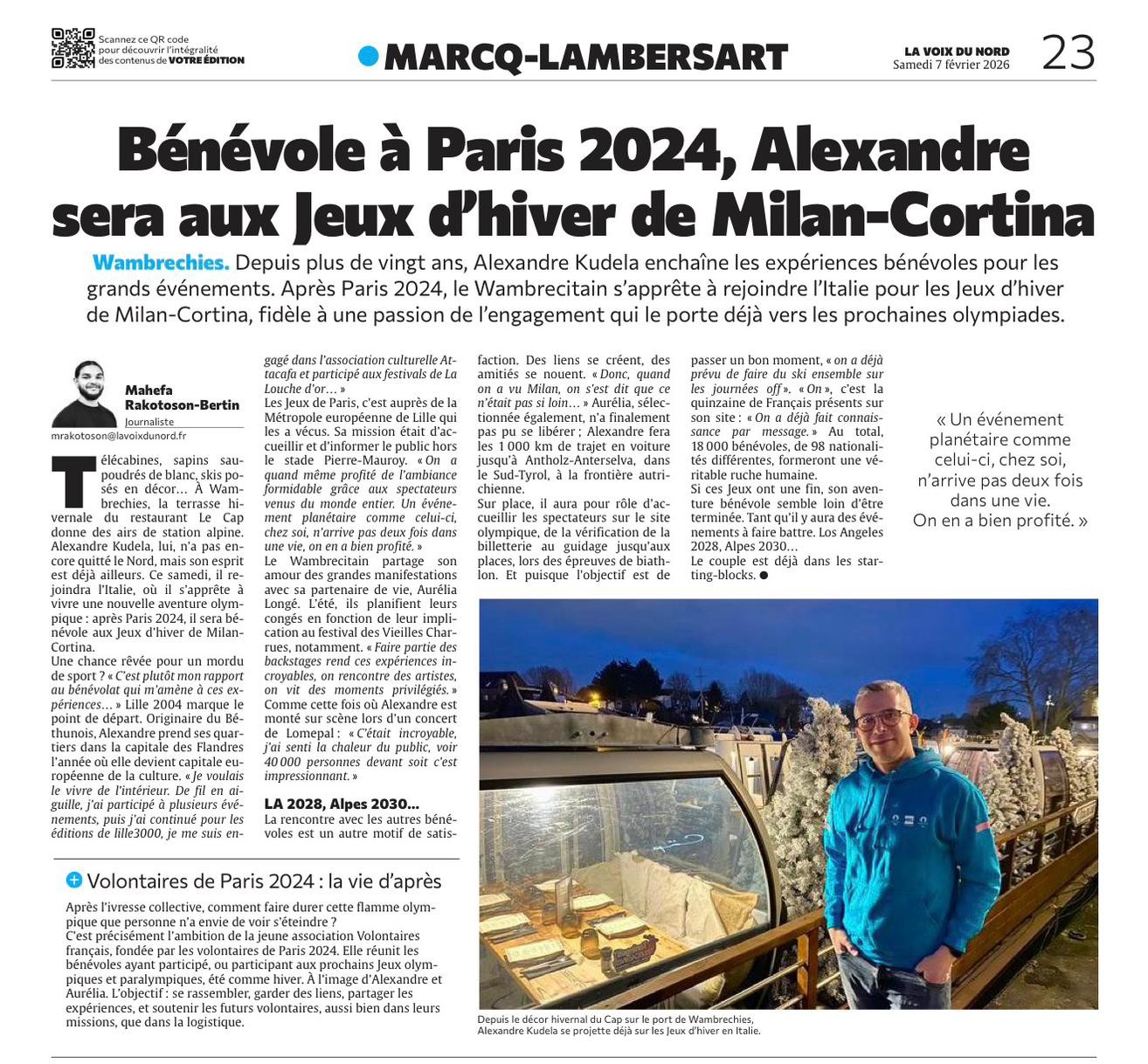 Alexandre, sera aux Jeux d&rsquo;hiver de Milan-Cortina !